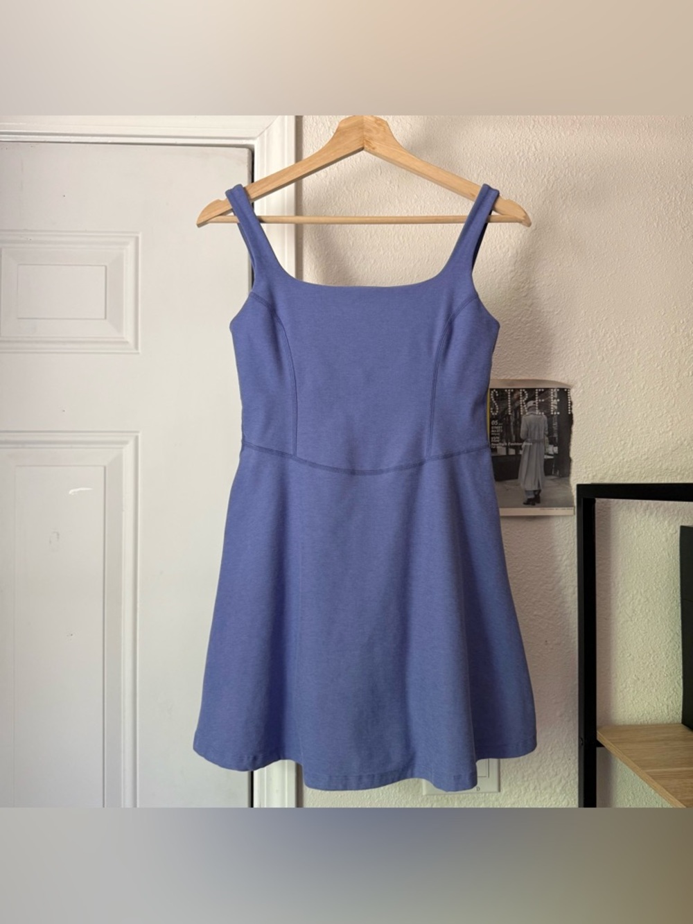 BEYOND YOGA lilac lavender space athletic square‎ neck a-line mini dress romper